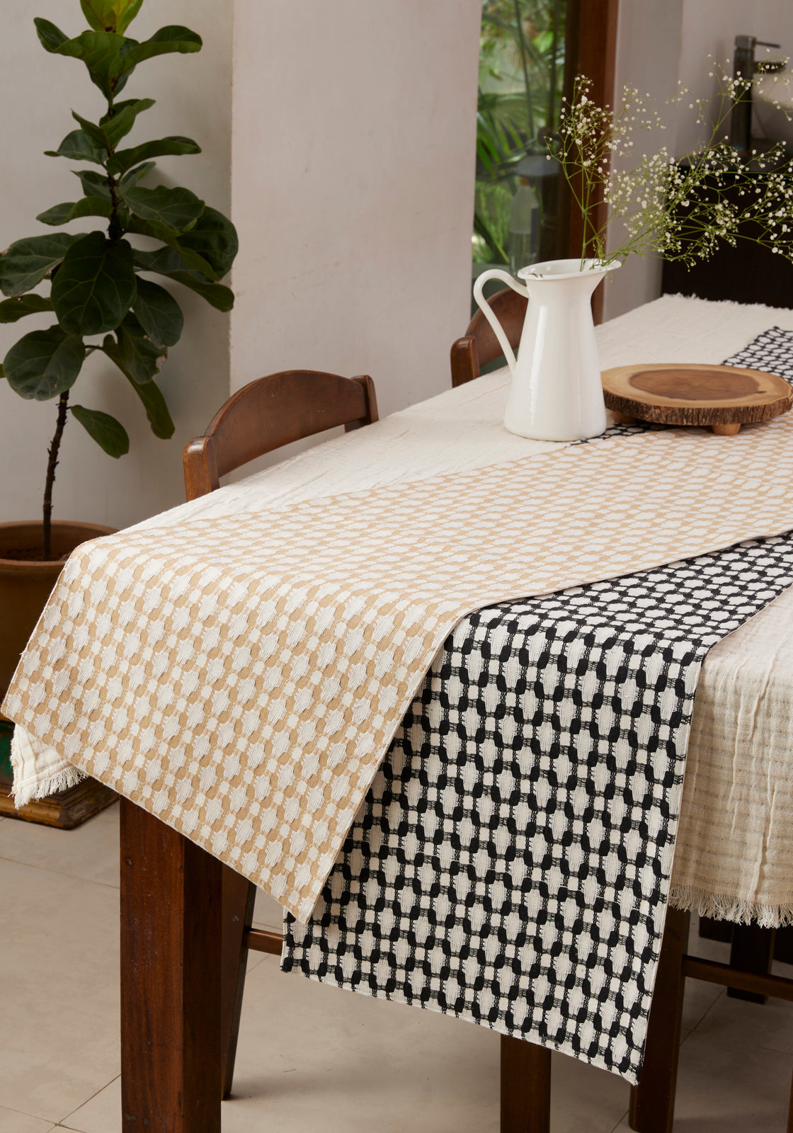 Honeycomb Waffle - Runner 100% Cotton